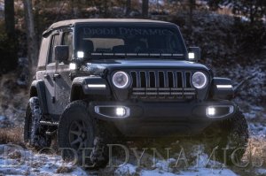 Jeep Wrangler LED Light Bar Kit - Diode Dynamics - SS6 Cowl - White - `18-`23